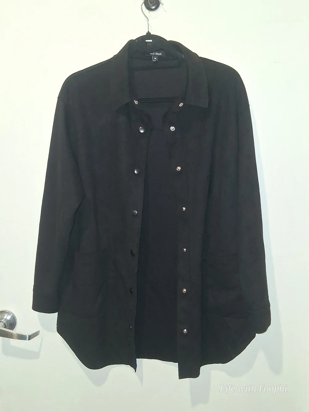 Well Worn Ladies Oversized Snap Front Shirt M